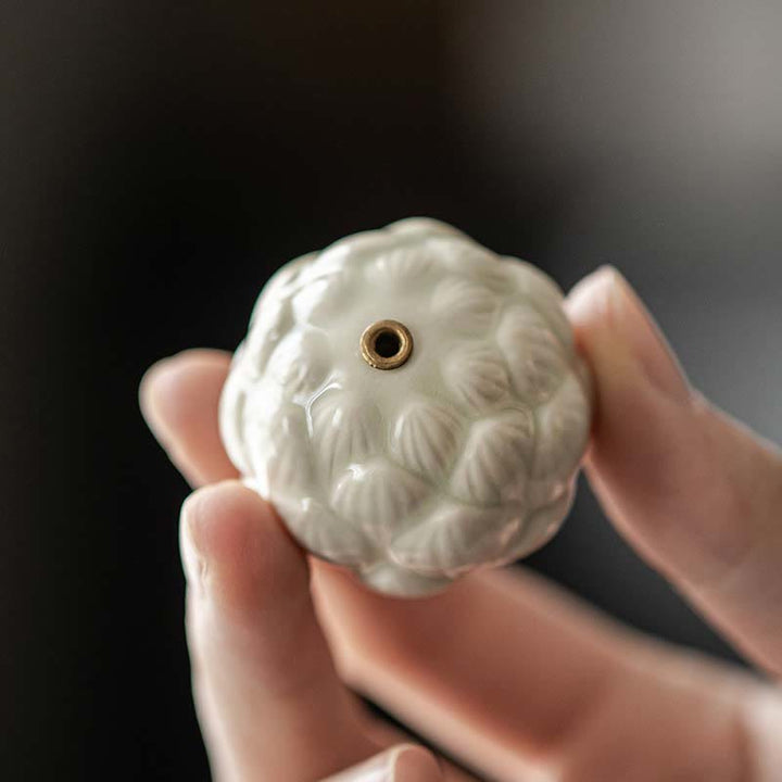 Buddha Stones Mini Fiore di Loto Meditazione Bastoncino di Ceramica Piccolo Bruciatore di Incenso Decorazione