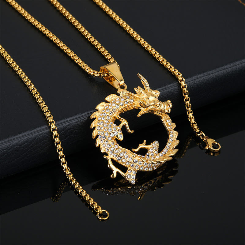 Buddha Stones Zodiaco Cinese Drago Modello Collana Pendente Successo - image 3