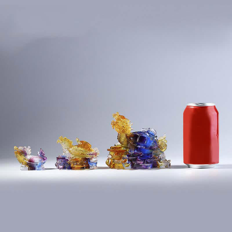 Buddha Stones Feng Shui Drago Tartaruga Monete Fatto a Mano Cristallo Liuli Fortuna Pezzo d'Arte Decorazione per Casa Ufficio - image 20