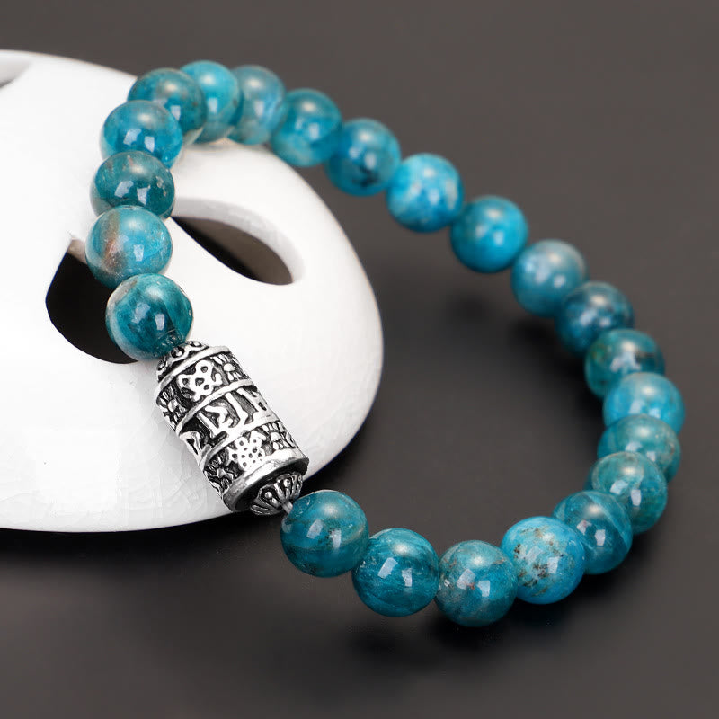 Buddha Stones Lazurite naturale Pietersite Unakite Om Mani Padme Hum Bead Braccialetto positivo