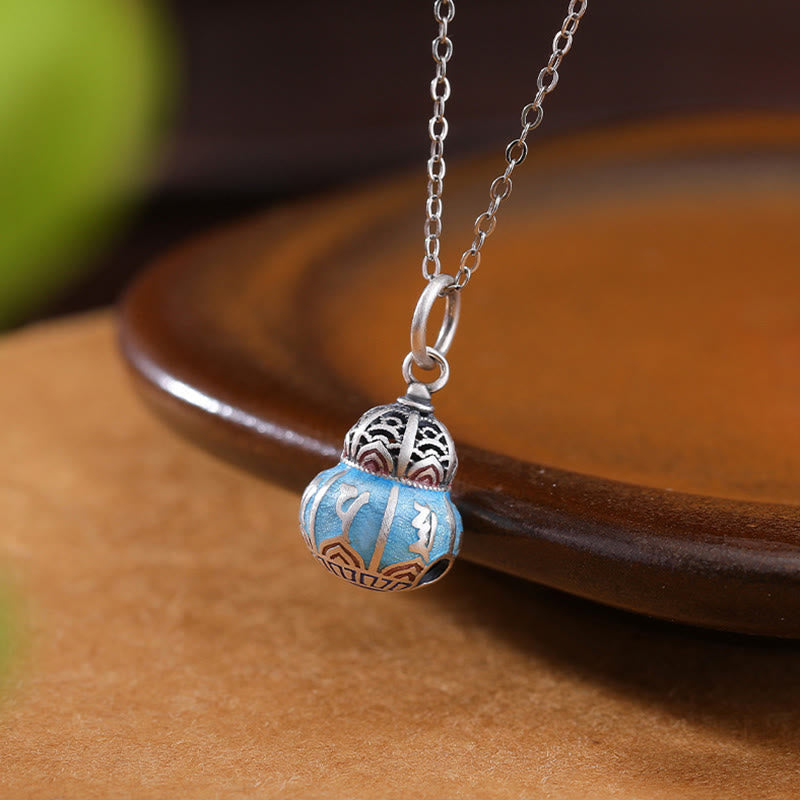 Collana con ciondolo della saggezza con design a zucca inciso in argento sterling 999 Om Mani Padme Hum Buddha Stones - image 3
