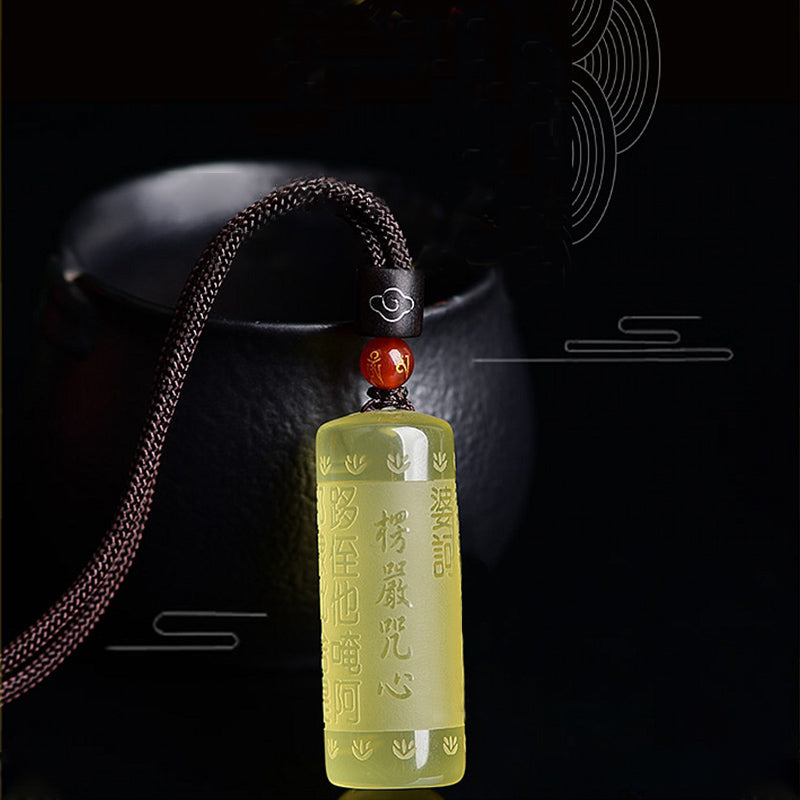 Collana con ciondolo "Sutra del cuore" in citrino, felicità e forza