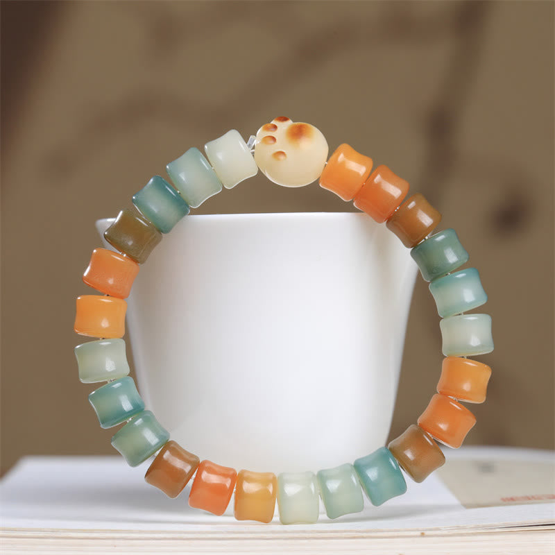 Braccialetto della saggezza con zampa di gatto, semi di Bodhi colorati Buddha Stones - Seme di Bodhi (Buon auspicio♥Fortuna) - image 1