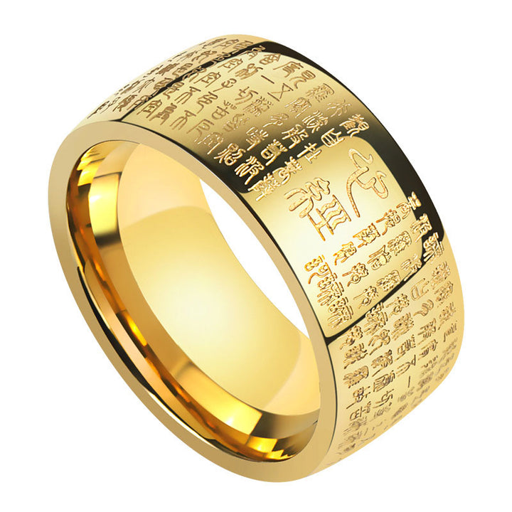 Buddha Stones FengShui Buddismo Antico Cuore Sutra Anello Portafortuna