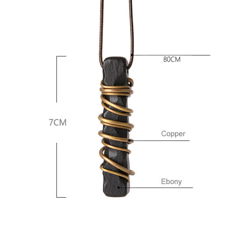 Collana pendente in Buddha Stones Tibet Ebano Legno Rame Equilibrio Pace - image 14