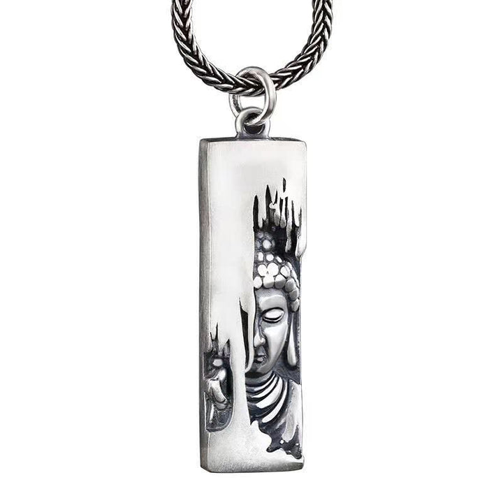 Buddha Stones Tathagata Buddha Forza Protezione Amuleto Fortunato Ciondolo Collana - Buddha + catena intrecciata da 60 cm - image 16
