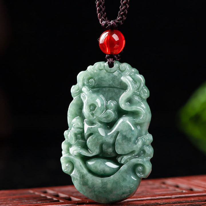 Collana con ciondolo Buddha Stones Natural Jade 12 Zodiaco Cinese Prosperità - image 11