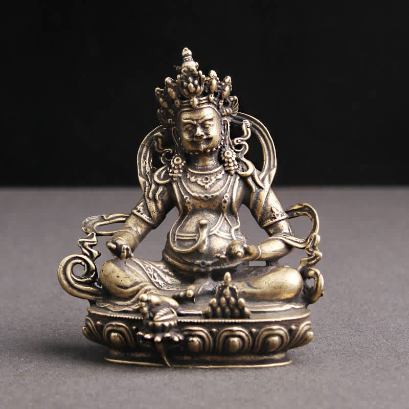 Buddha Stones Jambhala Bodhisattva Figurina Serenità Statua di Rame Decorazione - 56*65mm - image 0