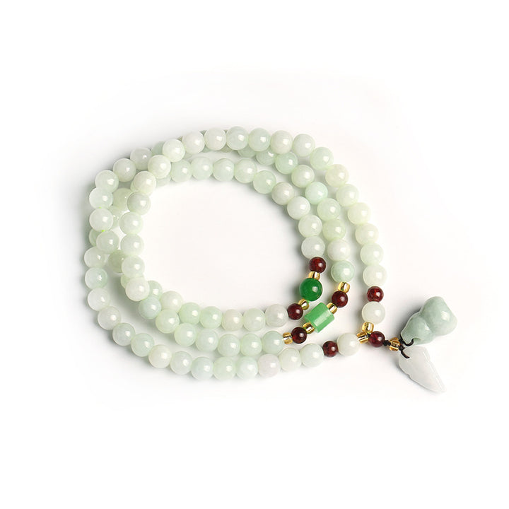 Bracciale Buddha Stones in giada naturale Pixiu Buddha Abbondanza