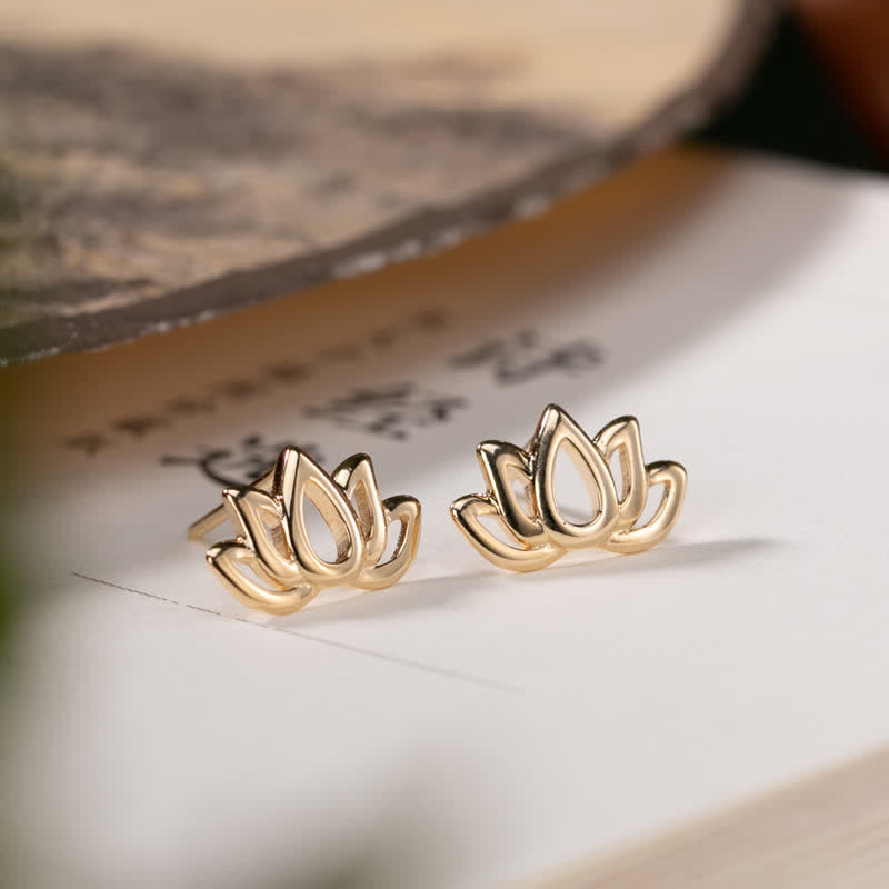 Orecchini Buddha Stones 925 Sterling Silver Lotus Flower Blessing - image 2