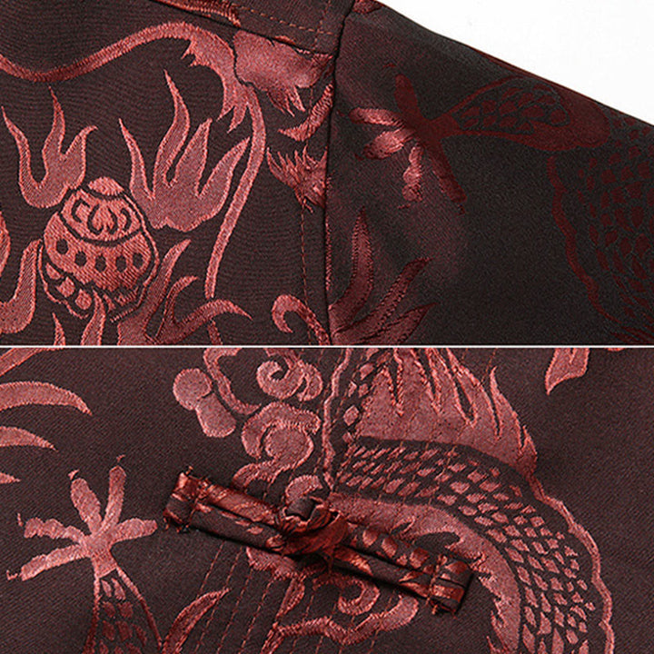 Buddha Stones Tang Suit Uomo Hanfu Cinese Drago Tradizionale Vestiti Kung Fu Camicia Uniforme Manica Lunga Cappotto Top e Pantaloni Abbigliamento Uomo Set - image 7