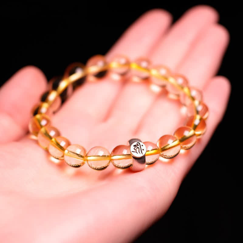 Braccialetto di protezione in argento sterling 925 con zodiaco cinese e Buddha natale in citrino - image 9