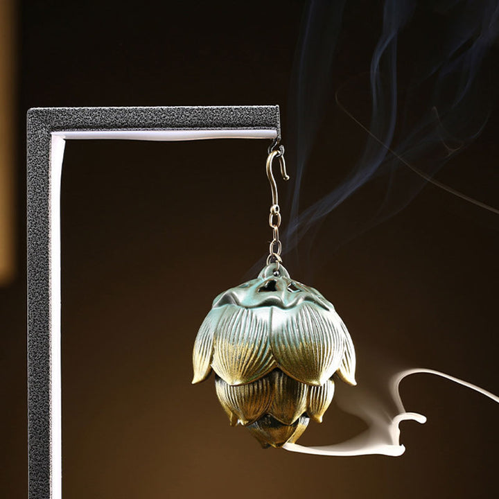 Decorazione per bruciatore di incenso sospeso Buddha Stones meditazione di loto