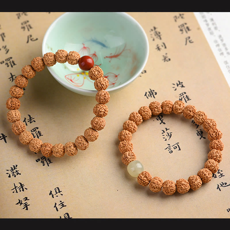 Buddha Stones Tibet Rudraksha Bodhi Seme Ricchezza Auspicio Bracciale