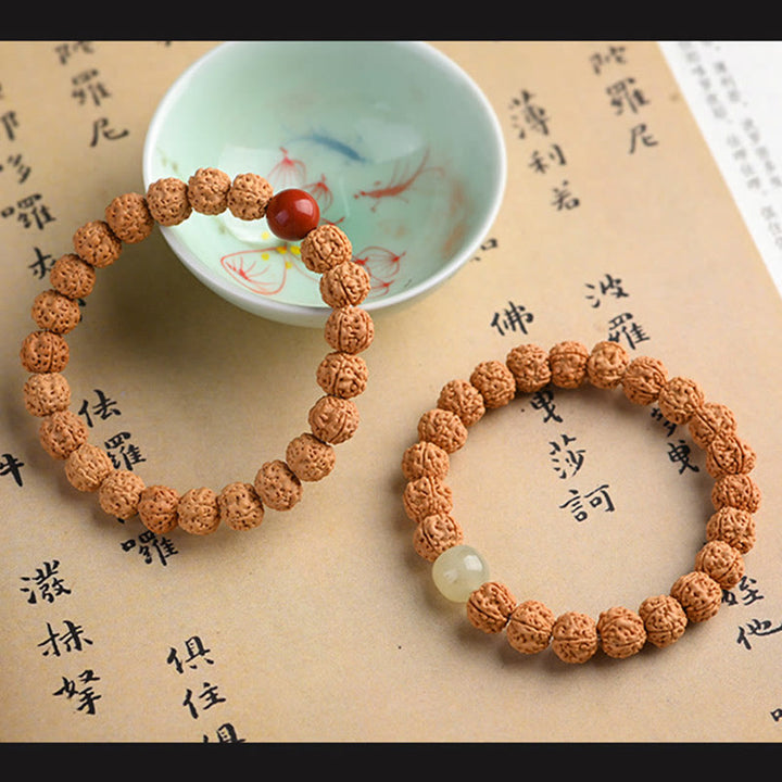Buddha Stones Tibet Rudraksha Bodhi Seme Ricchezza Auspicio Bracciale