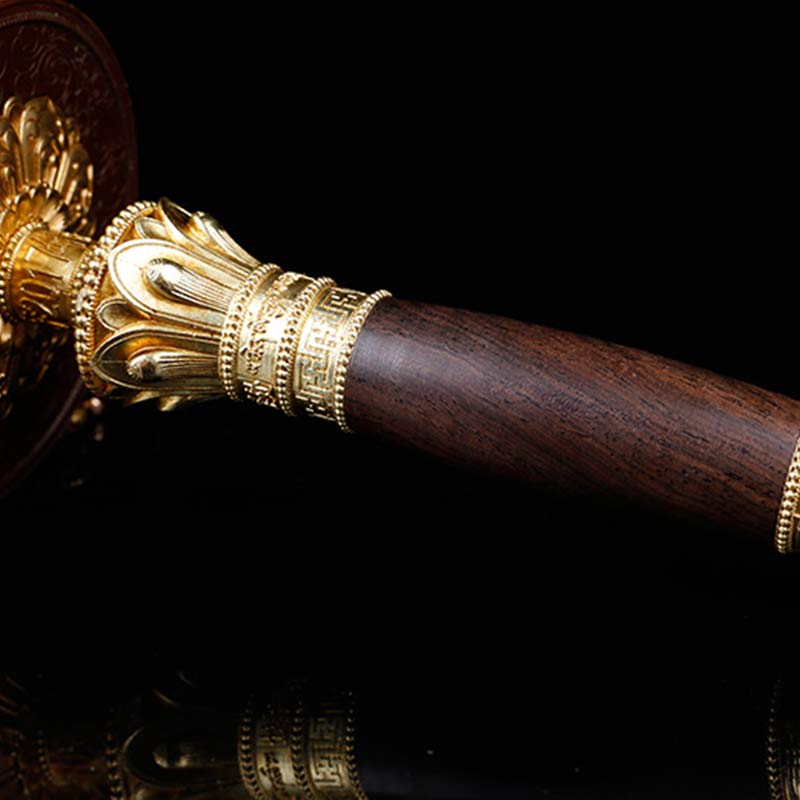Ruota di preghiera tibetana Sei parole vere Decorazione in rame con bilanciamento - image 7