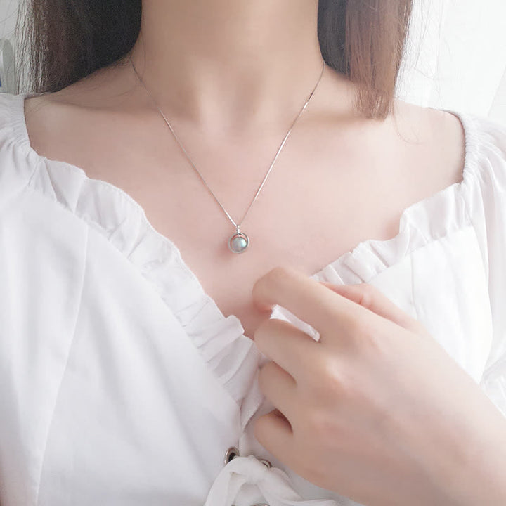 Buddha Stones 925 Sterling Silver Moonstone Love Planet Modello girevole Collana pendente - image 3