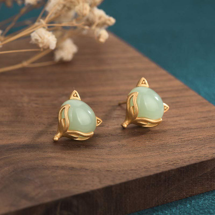 Orecchini di giada FengShui con Buddha Stones