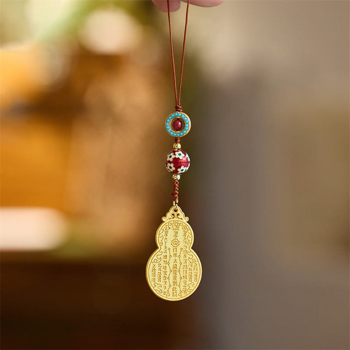 Buddha Stones Wu Lou Zucca Fu Carattere Tai Sui Amuleto Fortuna Telefono Appeso Decorazione Portachiavi