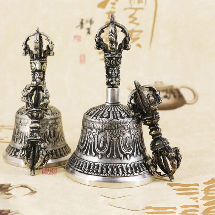 Set di campane per meditazione tibetane Buddha Stones e decorazioni in rame Vajra Dorje - image 23