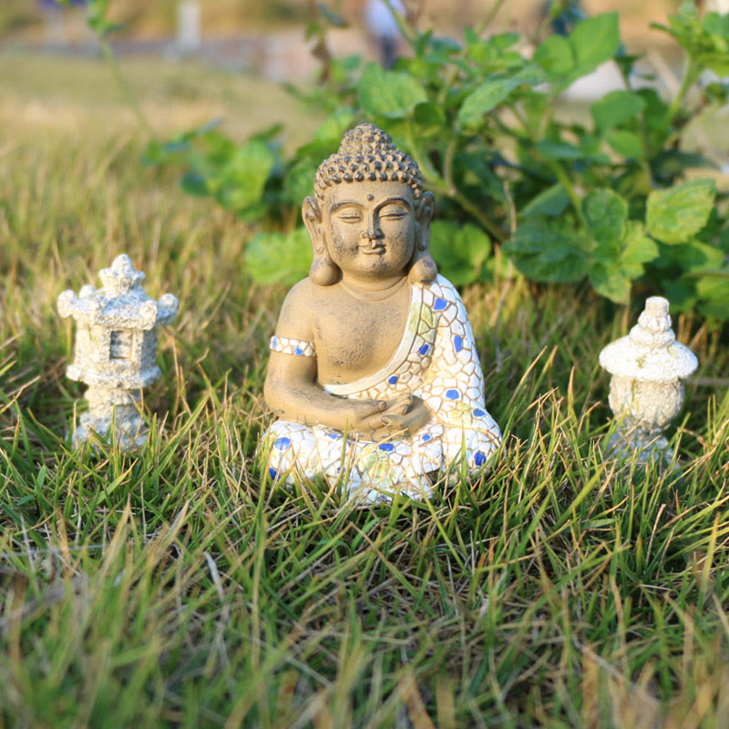 Statua in resina di Buddha Zen in meditazione, decorazione per la casa - image 6