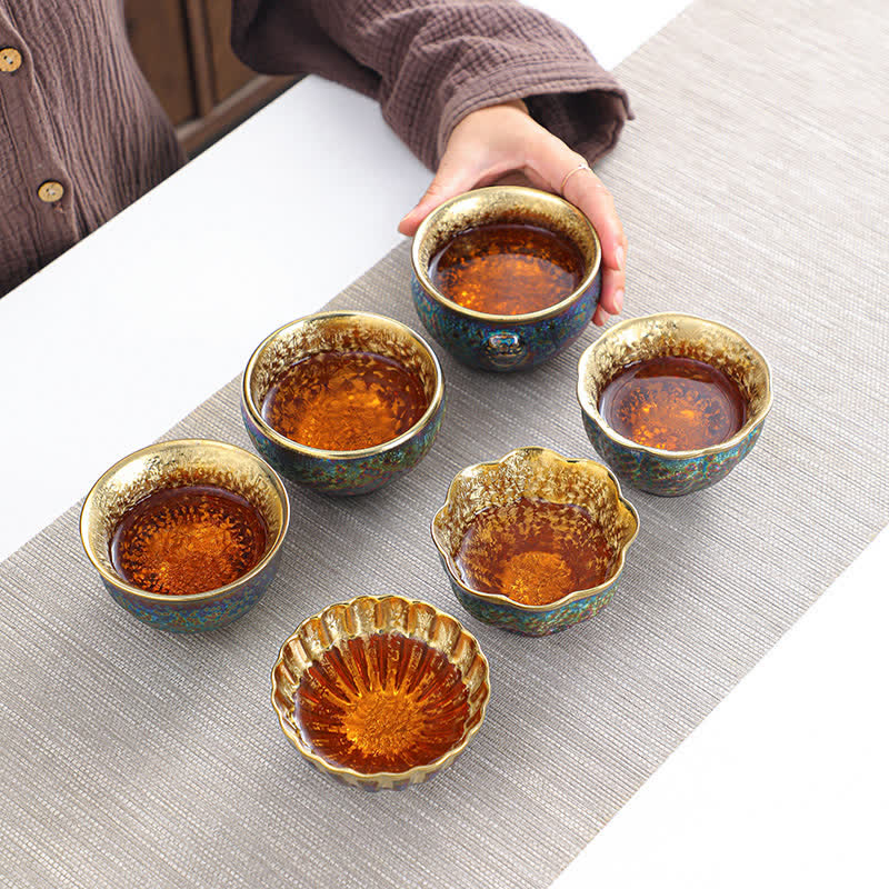 Buddha Stones Tazza da tè in ceramica colorata Tazze da tè