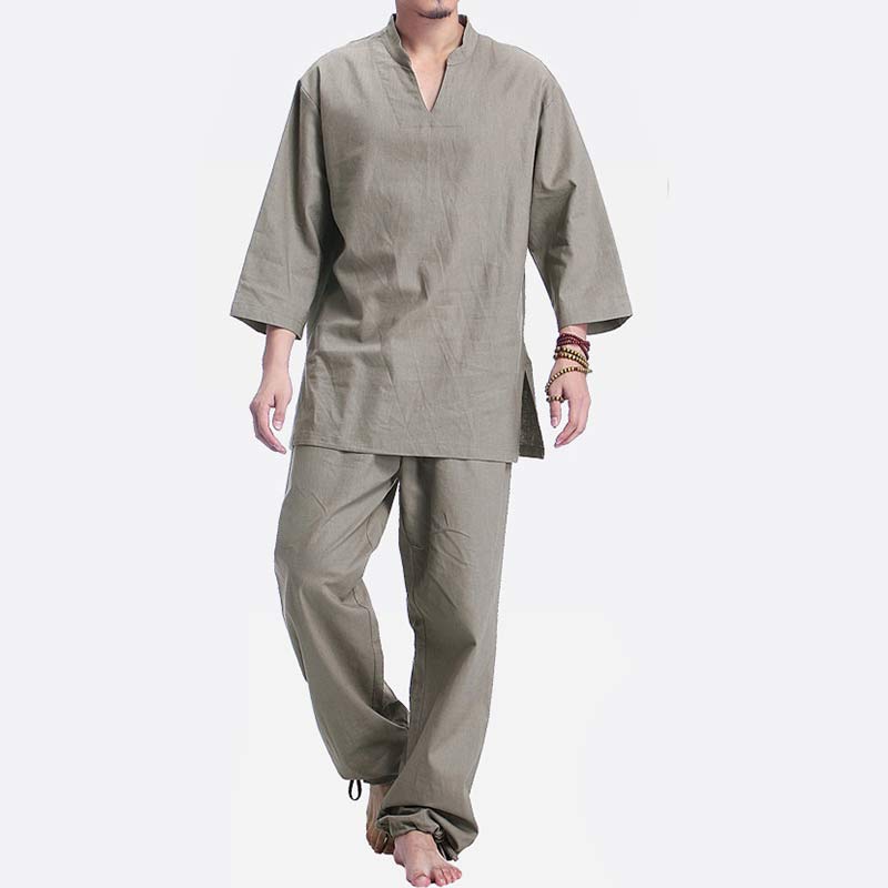Buddha Stones Meditazione Preghiera Spirituale Zen Pratica Yoga Abbigliamento Uomo Set - image 1