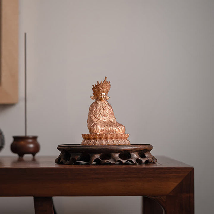 Statua di Buddha Shakyamuni in rame fatta a mano con compassione, decorazione