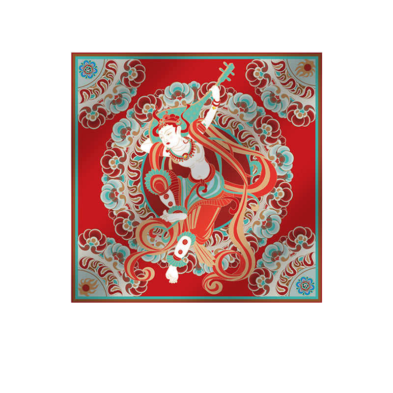 Buddha Stones Dunhuang Rebound Pipa Flying Frescoes Sciarpa in seta di gelso al 100% Scialle Dunhuang di qualità premium 6A