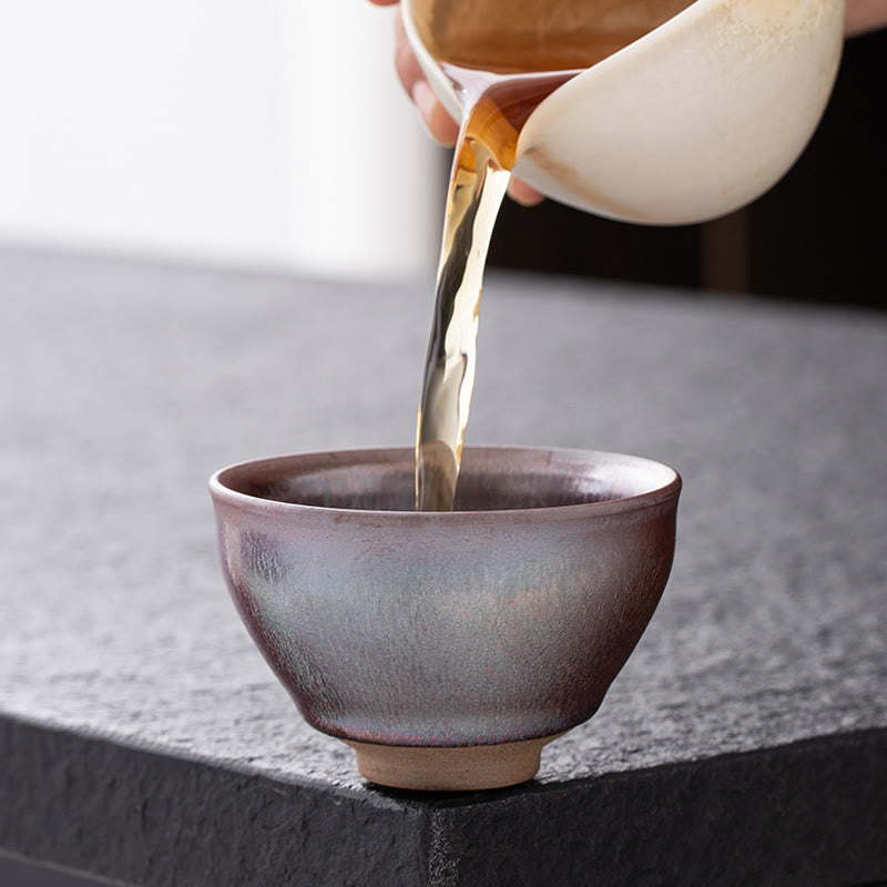 Tazza da tè Kung Fu in porcellana cinese Jianzhan con pietre Buddha Stones