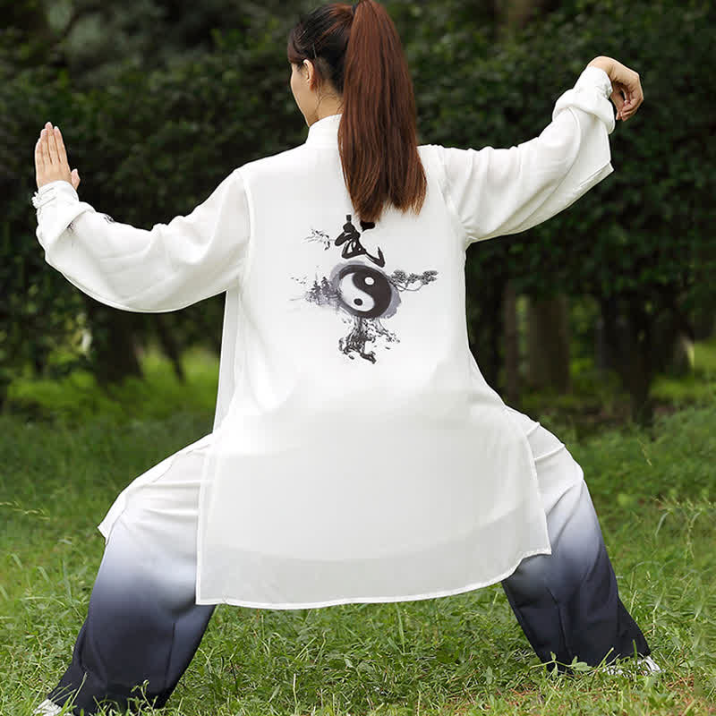 Buddha Stones 3 pezzi Yin Yang Albero Tai Chi Spirituale Zen Pratica Meditazione Preghiera Uniforme Unisex Abbigliamento Set