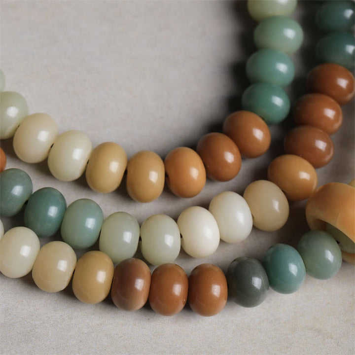 Buddha Stones 108 Mala Beads Gradient Bodhi Seed Buddha Braccialetto della Pace Inciso a Mano