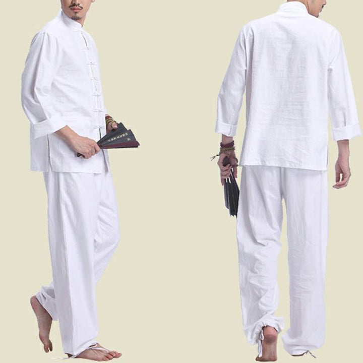 Buddha Stones, rana cinese, bottone, design, meditazione, preghiera, cotone, lino, spirituale, pratica zen, yoga, abbigliamento da uomo - image 10
