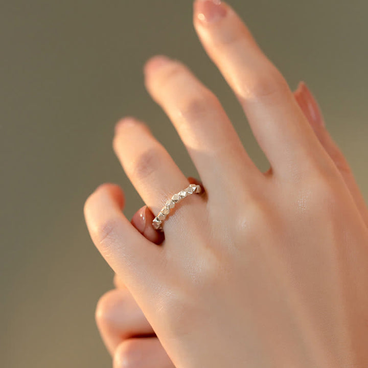Anello di benedizione con perline in argento sterling 925 Buddha Stones