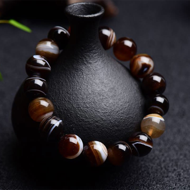 Braccialetto Buddha Stones Tibetano Sardonyx Felicità Positivo