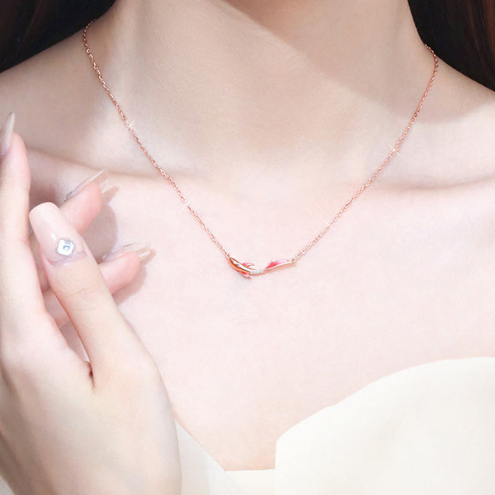 Collana con ciondolo a forma di pesce koi in argento sterling 925 Buddha Stones e zircone per la prosperità - image 9