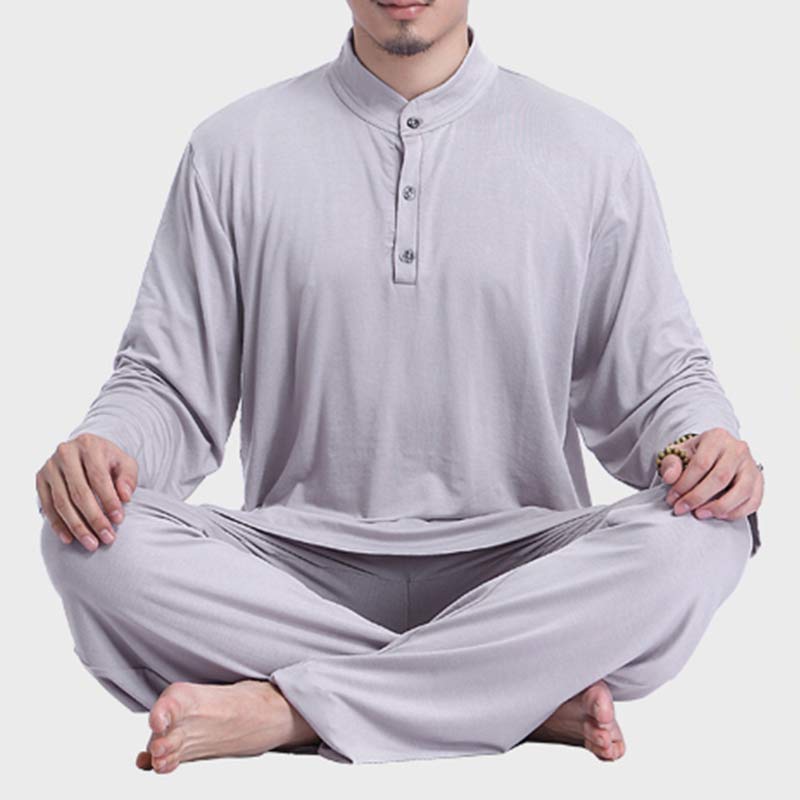 Buddha Stones Meditazione Preghiera Spirituale Zen Tai Chi Pratica Yoga Abbigliamento Uomo Set - image 4