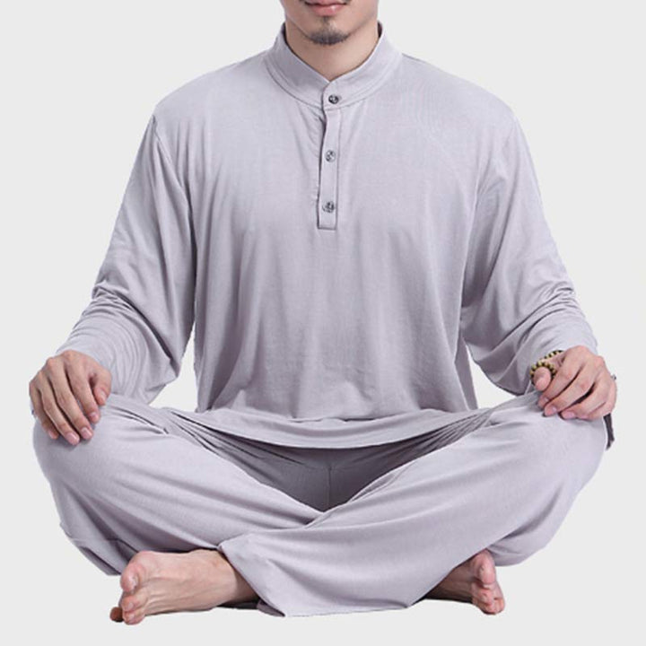 Buddha Stones Meditazione Preghiera Spirituale Zen Tai Chi Pratica Yoga Abbigliamento Uomo Set - image 4