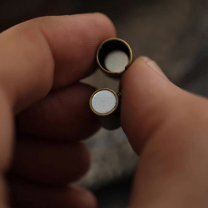 Braccialetto con fibbia magnetica in rame e pelle retrò Buddha Stones Luck Healing