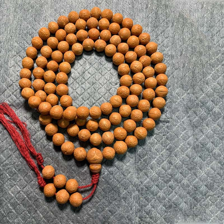 Buddha Stones 108 Mala Beads Nepal Bodhi Seed Fortuna Ricchezza Braccialetto con Nappa