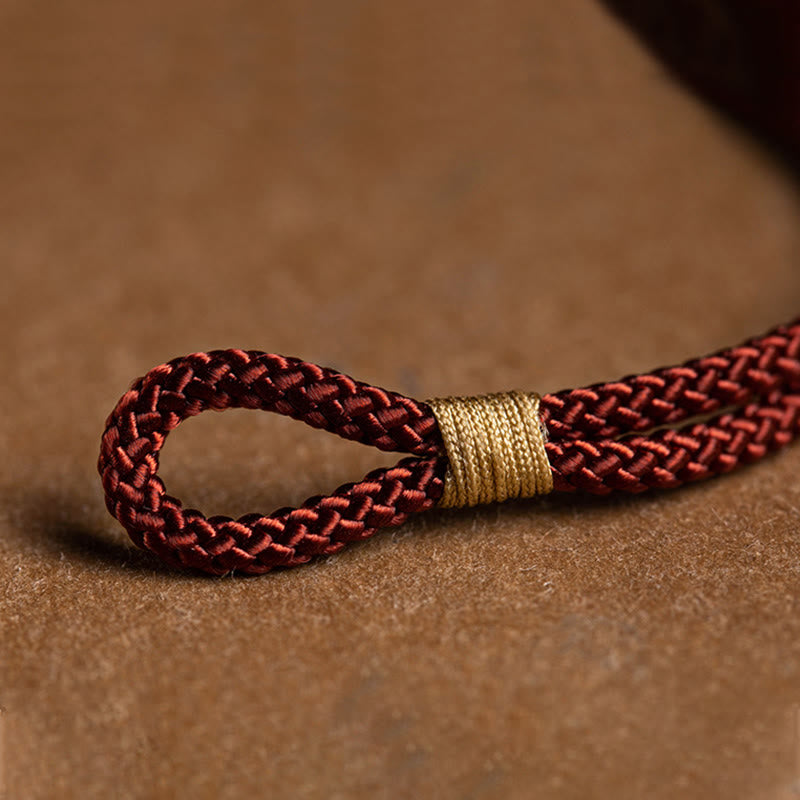 Braccialetto in corda rossa intrecciata con semi di Bodhi Buddha Stones , fatto a mano, in argento sterling 925, con zodiaco cinese, Buddha di Natale