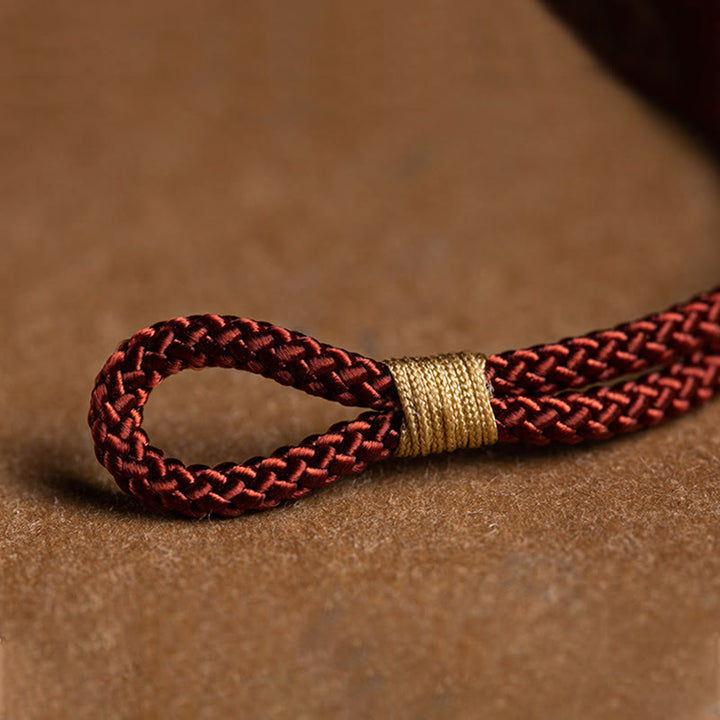 Braccialetto in corda rossa intrecciata con semi di Bodhi Buddha Stones , fatto a mano, in argento sterling 925, con zodiaco cinese, Buddha di Natale