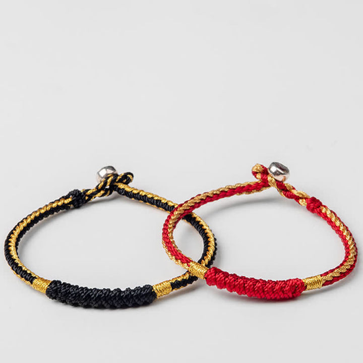 Braccialetto di protezione con corda portafortuna intrecciata fatta a mano in Buddha Stones tibetane