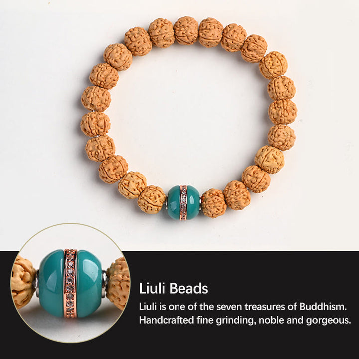 Buddha Stones Tibet Rudraksha Bodhi Seme Ricchezza Auspicio Bracciale