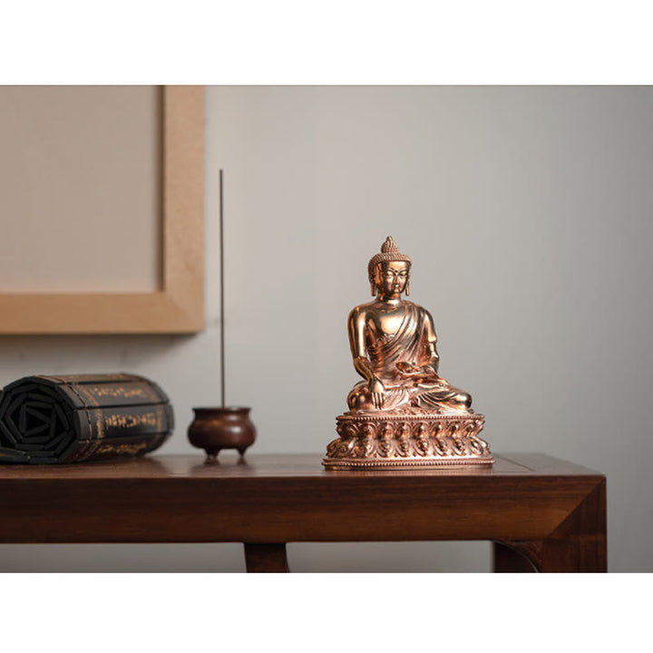 Statua di Buddha Gautama Shakyamuni in rame, decorazione per la casa
