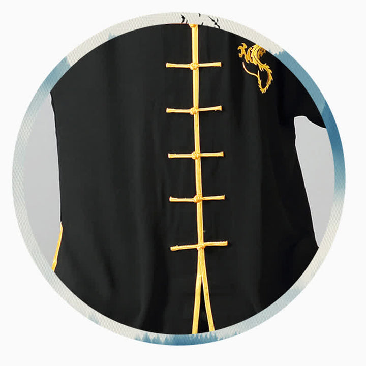 Buddha Stones Drago Ricamato Qi Gong Zen Pratica Spirituale Meditazione Preghiera Uniforme Unisex Abbigliamento Set - image 11