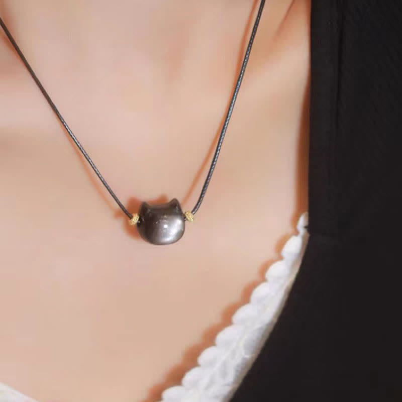 Braccialetto di protezione con gatto portafortuna e zampa adorabile , Buddha Stones, ossidiana lucida d'oro, ossidiana lucida d'argento - image 39