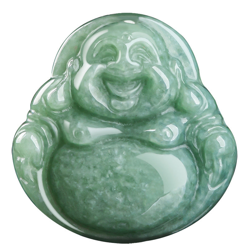Collana con ciondolo a corda in giada Buddha Stones che ride - image 9