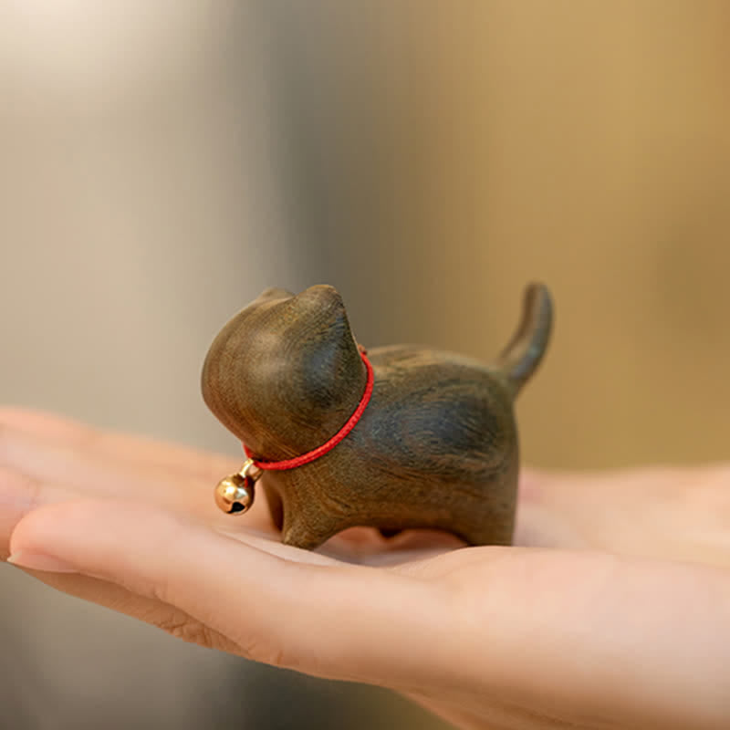 Buddha Stones Sandalo verde Piccola foglia Sandalo rosso Carino gatto Animali Rilassanti Pace Decorazioni