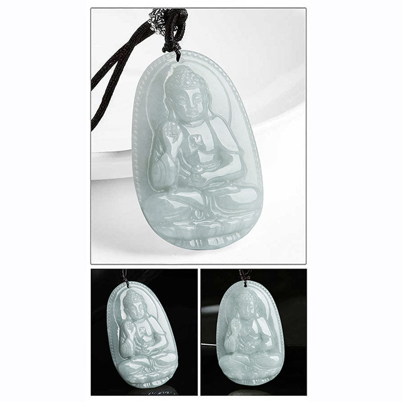 Buddha Stones Collana con ciondolo di prosperità e ricchezza in giada con Buddha dello zodiaco cinese - image 19